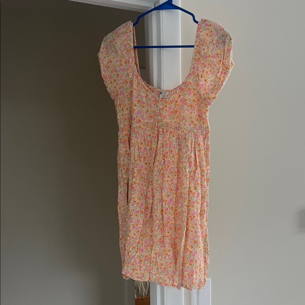 Billabong Floral Top - Orange and Pink